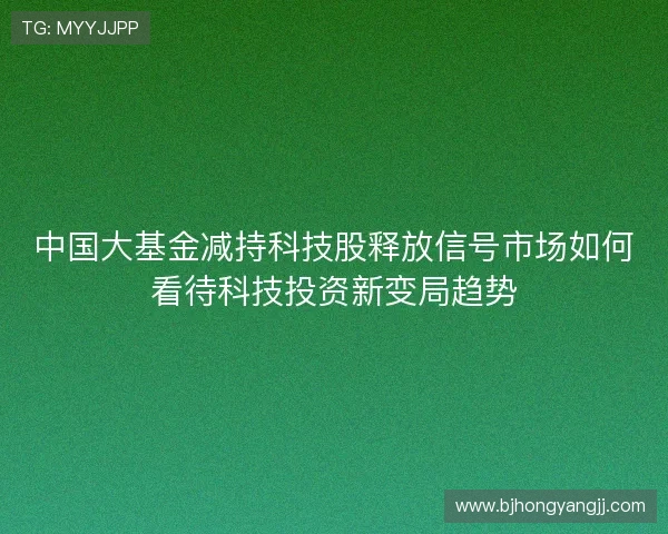 中国大基金减持科技股释放信号市场如何看待科技投资新变局趋势 中国大基金减持科技股释放信号市场如何看待科技投资新变局趋势